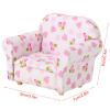 :12 Miniature Sofa for Dollhouses  Charming Heart & Strawberry Print Armchair Compatible with Standard Dollhouse Interiors view 3