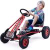 GLACER Go Kart for Kids, 4 Wheels Pedal car w/Adjustable Seat & Hand Brakes, EVA Tires, Pedal Powered Outdoor Racer for Boys & Girls, Ride on Toy (Red) view 1
