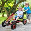 GLACER Go Kart for Kids, 4 Wheels Pedal car w/Adjustable Seat & Hand Brakes, EVA Tires, Pedal Powered Outdoor Racer for Boys & Girls, Ride on Toy (Red) view 2