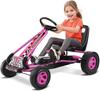 GLACER Go Kart for Kids, 4 Wheels Pedal car w/Adjustable Seat & Hand Brakes, EVA Tires, Pedal Powered Outdoor Racer for Boys & Girls, Ride on Toy (Pink) view 1