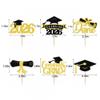 2026 Graduation Cupcake Toppers, 36 pack Gold Glitter Class of 2026 Congrats Grad Diploma Graduation Cap Cupcake Picks for 2026 Graduation Party decorating Supplies view 3