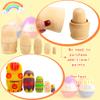 Kugliwa 4 Set DIY Wooden Blank Russian Nesting Dolls Unpainted Matryoshka Plain Nesting Dolls for Kids Birthday Gift DIY Craft Parent Child Activities view 4