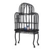 1:12 Scale Dollhouse Bird Cage Metal Miniature Bird Cage Realistic Opening Door Miniature Dollhouse Bird Cage with Fake Grass Bird Sticker, Dollhouse Birdcage, Miniature Bird view 3