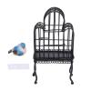 1:12 Scale Dollhouse Bird Cage Metal Miniature Bird Cage Realistic Opening Door Miniature Dollhouse Bird Cage with Fake Grass Bird Sticker, Dollhouse Birdcage, Miniature Bird view 4