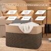 OIASKET XXXL Supre Large Blanket Basket for Clothes, Towels, Pillows, 108L Cotton Rope Storage Basket for Living Room, Supre Large Woven Toy Storage for Kids, 25" x 16" x 16", Brown and Black view 3