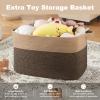 OIASKET XXXL Supre Large Blanket Basket for Clothes, Towels, Pillows, 108L Cotton Rope Storage Basket for Living Room, Supre Large Woven Toy Storage for Kids, 25" x 16" x 16", Brown and Black view 4
