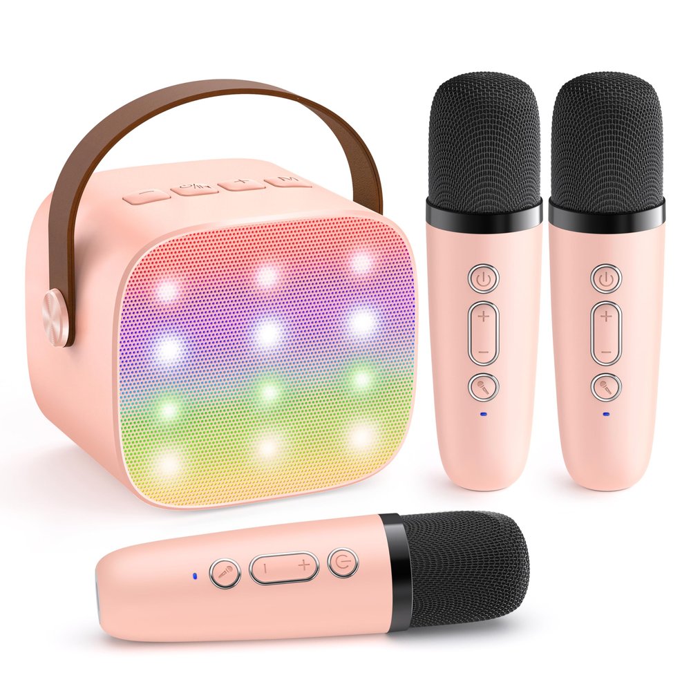 YLL Upgraded Mini Karaoke Machine with 3 Wireless Microphones Toy for Kids, 2026 Top Birthday Gifts for Girls Boys, Portable MP3 Player for Ages 3, 4, 5, 6, 7, 8, 9, 10, 11, 12+ Year Old Party (P-Ink)