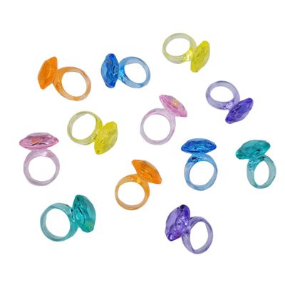 HOOTNEE Diy Acrylic Plastic Ring 74pcs Decorative Ring Toy Kid Colorful Flashing Set