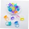 HOOTNEE Diy Acrylic Plastic Ring 74pcs Decorative Ring Toy Kid Colorful Flashing Set view 4