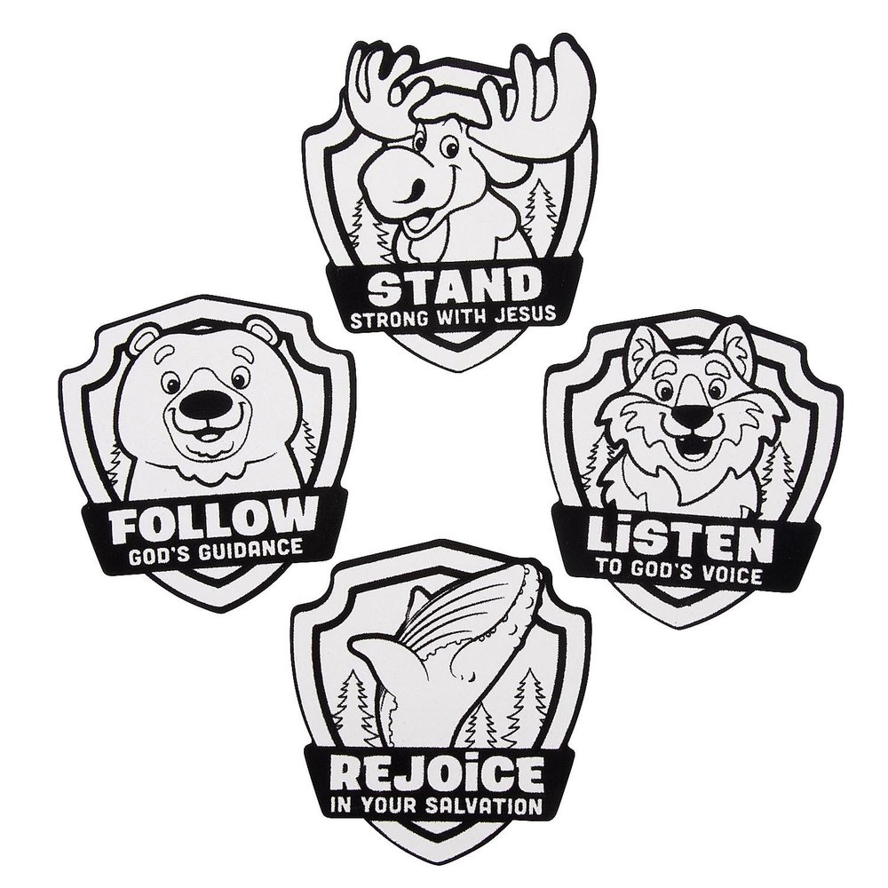 3 1/2" x 4" Color Your Own Great North VBS Fuzzy Magnets - 12 Pieces, Vacation Bible School Supplies