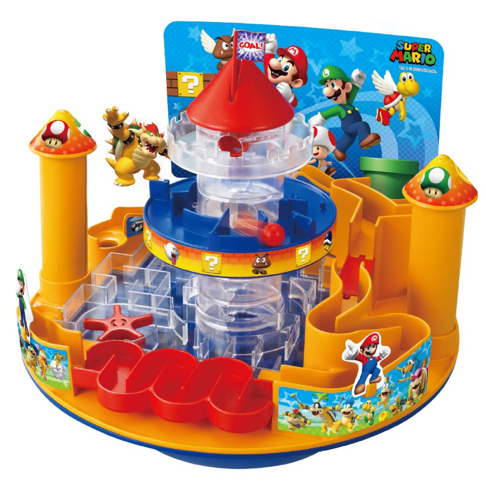 EPOCH Games - Super Mario Castle Land Super Mario Marble Maze Game for Kids, Tabletop Adventure Skill Game, Ages 4+