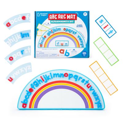 Educational Insights ABC Arc Mat AlphaMagnets Set  Alphabet Magnets for Kids, Magnetic Spelling Set & Letter Learning Board, Classroom or Homeschool ABCs Activity for Kids Ages 3-5
