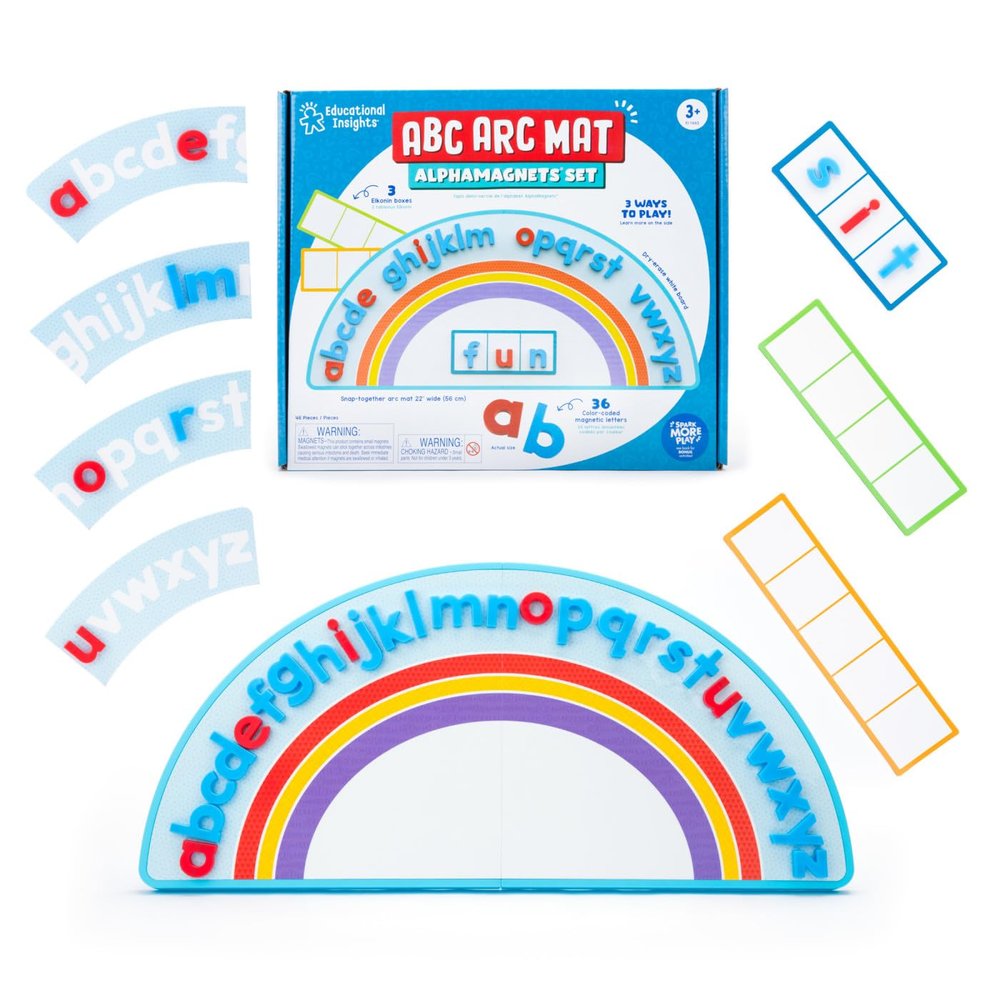 Educational Insights ABC Arc Mat AlphaMagnets Set  Alphabet Magnets for Kids, Magnetic Spelling Set & Letter Learning Board, Classroom or Homeschool ABCs Activity for Kids Ages 3-5