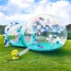 10FT-Single Layer Inflatable Bubble House Dome for Kids Clear PVC Balloon House with Tunnel 750W Air Blower and 600W Air Pump Perfect for Parties Yard Decoration and Outdoor Fun view 2