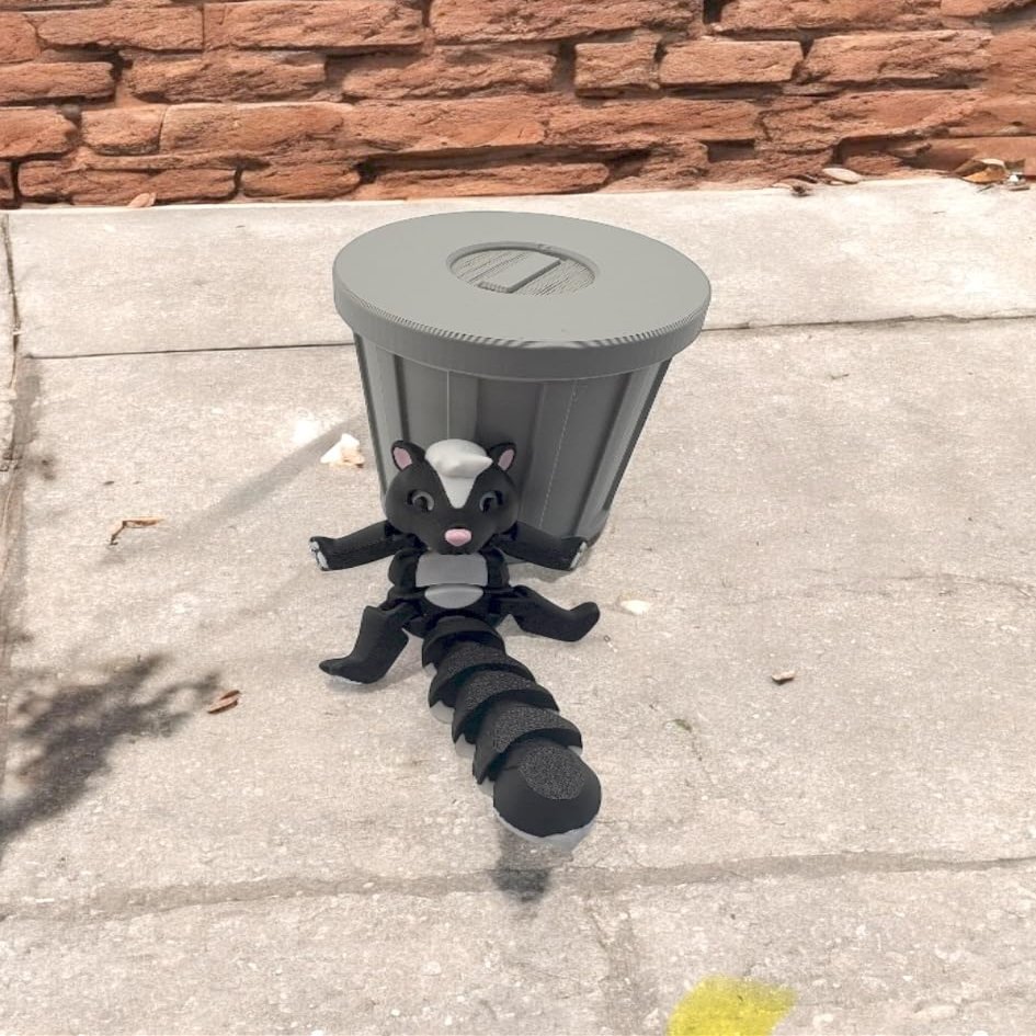 Articulated Skank Fidget Toy with Trash Can  Collectible Trash Animals Series!