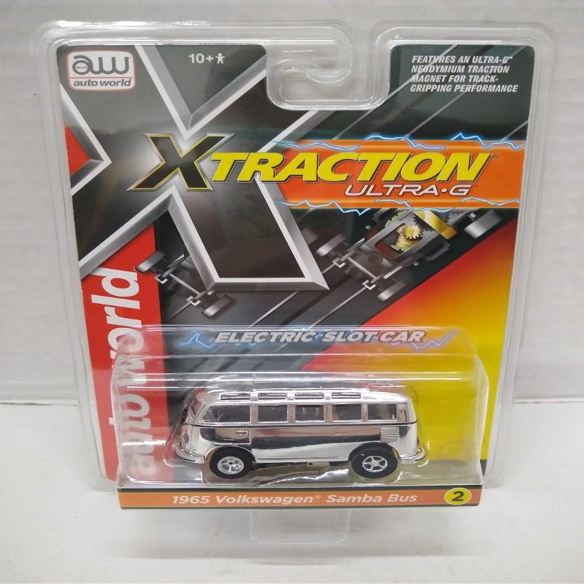 Auto World SC412-2B 1965 Samba Bus HO Scale Electric Slot Car - Chrome