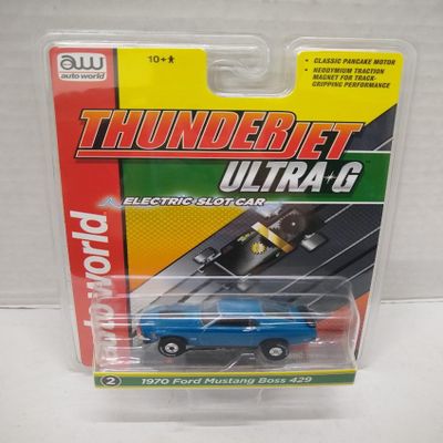 Auto World SC411-2B 1970 Boss 429 HO Scale Electric Slot Car - Blue