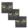 WELLDAY Cute Black Cat Face Baby Washcloths, 3 Pack of Cotton Newborn Washcloths, Extra Soft & Ultra Absorbent Muslin Washcloths Baby, Unisex 12 X 12 in view 2