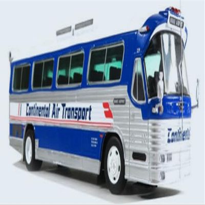 1/43 Scale diecast Model of Dina Flxible Coach Continental Air Transport Destination O'Hare Airport The Bus & Motorcoach Collection die cast Model by Iconic Replicas 43-0265