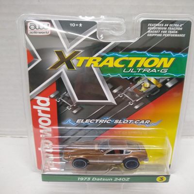 Auto World SC412-3A 1973 Datsun 240Z HO Scale Electric Slot Car - Brown