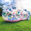 10FT-Single Layer Inflatable Bubble House Dome for Kids Clear PVC Balloon House with Tunnel 750W Air Blower and 600W Air Pump Perfect for Parties Yard Decoration and Outdoor Fun view 1