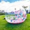 10FT-Single Layer Inflatable Bubble House Dome for Kids Clear PVC Balloon House with Tunnel 750W Air Blower and 600W Air Pump Perfect for Parties Yard Decoration and Outdoor Fun view 3