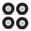 RC Upgrade Accessories for WPL C14 C24 B14 B24 B36 for MN D90 for MN99S RC Car Upgrade Parts 4Pcs Metal Beadlock Wheel Hub Wheel Rim and 71mm Rubber Tire(Silver) view 1