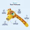 Handy Famm Real Metal Blue Giraffe Hammer for Kids, Patented Safety Mouth Sleeve and Nail Remover, STEM DIY Tool for Children Ages 5 and Up view 2