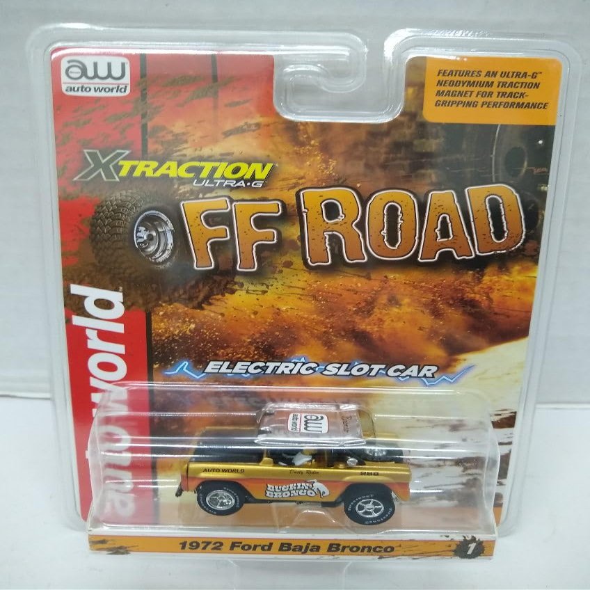 Auto World SC407-1A 1972 Baja Bronco Buckin' Bronco HO Scale Electric Slot Car - Gold