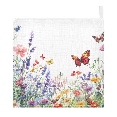 WELLDAY Spring Wildflowers Baby Washcloths, 3 Pack of Cotton Newborn Washcloths, Extra Soft & Ultra Absorbent Muslin Washcloths Baby, Unisex 12 X 12 in