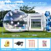 13FT-Single Layer Inflatable Bubble House Dome for Kids Clear PVC Balloon House with Tunnel 750W Air Blower and 600W Air Pump Perfect for Parties Yard Decoration and Outdoor Fun view 3