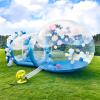 10FT-Single Layer Inflatable Bubble House Dome for Kids Clear PVC Balloon House with Tunnel 750W Air Blower and 600W Air Pump Perfect for Parties Yard Decoration and Outdoor Fun view 2