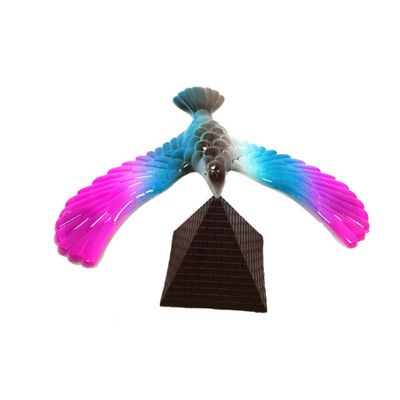 Hbbgdiy Balancing Bird Toy, Plastic Balance Bird with Pyramid Stand, Fun Stress Relief Balance Finger Toy, for Office Desk Display Decor, Random Color.