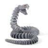 3D Printed Snake 3D Printed Animals 3D Printed Articulated Snake A Snake with Teeth, Perfect Desk Pet for Animal Collectors,3D Printed Snake Toys (Silvery) view 1