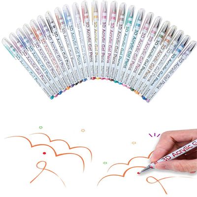3d Acrylic Gel Pens, 2025 New 3d Acrylic Pen 1.0, Acrylics Paint Markers Glitter Gel Pens Stick For Coloring (36 Colors)