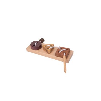 Adena Montessori Wooden Lacing Threading Toys,Geometric Lacing Toys for Toddlers,Educational Threading Shapes for Kids,Fine Motor Skills Gift for 1 2 3 4 Years Old Toddlers Baby Kids