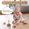 Adena Montessori Ring Wooden Stacking Toy,Montessori Geometric Stacker Wooden Educational Toy,Baby and Toddler Ages 12+ Months Shape Sorter and Stacking Toy, Stacking Tower Toy for Babies(Circle) view 3