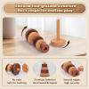 Adena Montessori Ring Wooden Stacking Toy,Montessori Geometric Stacker Wooden Educational Toy,Baby and Toddler Ages 12+ Months Shape Sorter and Stacking Toy, Stacking Tower Toy for Babies(Circle) view 4