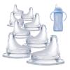 8Pack Replacement Silicone Spout Compatible with NUK, Soft Spout Replacement for NUK Active and Learner Cups, Easy Transition from Bottle to Cup, No Spill for Sippy Cup Nipples view 1
