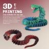 3D Printed Snake 3D Printed Animals 3D Printed Articulated Snake A Snake with Teeth, Perfect Desk Pet for Animal Collectors,3D Printed Snake Toys (Green) view 2