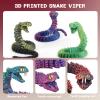 3D Printed Snake 3D Printed Animals 3D Printed Articulated Snake A Snake with Teeth, Perfect Desk Pet for Animal Collectors,3D Printed Snake Toys (Green) view 4