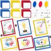 Beeveer 48 Sets Father's Day Handprint Crafts DIY Religious Hand Keepsake Craft Gifts with Flower Stickers for Mom Dad Home Party Activities(Bright Colors) view 1