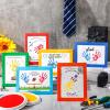Beeveer 48 Sets Father's Day Handprint Crafts DIY Religious Hand Keepsake Craft Gifts with Flower Stickers for Mom Dad Home Party Activities(Bright Colors) view 2