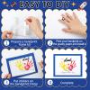 Beeveer 48 Sets Father's Day Handprint Crafts DIY Religious Hand Keepsake Craft Gifts with Flower Stickers for Mom Dad Home Party Activities(Bright Colors) view 4
