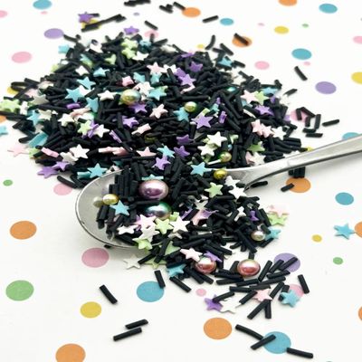 Outer Space Caviar Pearl Star Sprinkle Mix, Polymer Clay Fake Sprinkles for Crafts, Fake Bake, Slime, Decoden, Kawaii DIY (100g Bag)