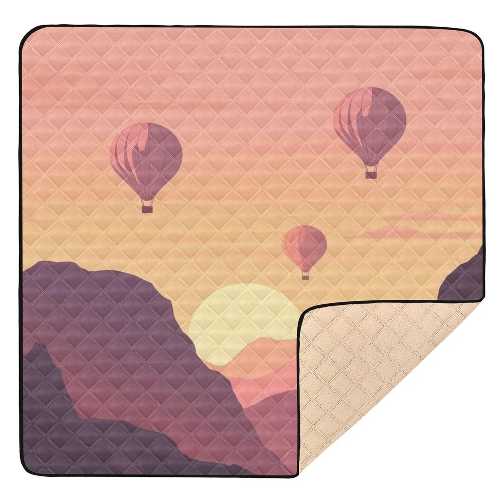 Kigai Hot Air Balloon Baby Play Mat for Floor and Playpen 50x50 inch Non-Slip Baby Activity Playmat Waterproof Foldable Crawling Mat for Infants Toddlers