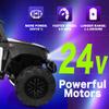 24V 2-Seater Police Car Kids Ride On Car Electric Off-Road UTV Side by Side with 200W*2 Powered Wheel Electric Vehicle with Remote Control, Bluetooth, LED Light Gift for Boys and Girls Black view 4