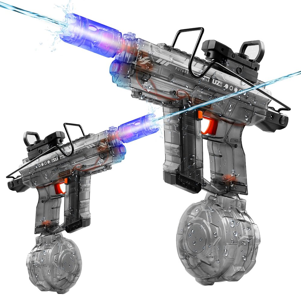 2025 Upgraded 2 Pack Electric Water Gun for Adults - 800ml Large Capacity, 40 FT Long Range, Automatic Water Suction, 40 Mins Continuous Shooting, Perfect for Outdoor Battles, Parties & Summer Fun