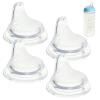 4 Pack Replacement Silicone Spout Compatible with NUK Active and Learner Cups, Clear Silicone Dishwasher Safe No Spill BPA Free Nipple Replacement Spouts view 1