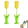 2PCS Bottle Brush, Tulip Shape Sponge Cleaning Brush with Holder Long Handle Cup Cleaner Brush Water Bottle Sponge for Kitchen Dishes (Yellow) view 1
